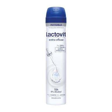 Lactovit - Desodorante Extra Eficaz con Microcápsulas Protect, 0% Alcohol, Anti-irritaciones y Eficacia 48H, El ambalaje puede variar, 1 pieza