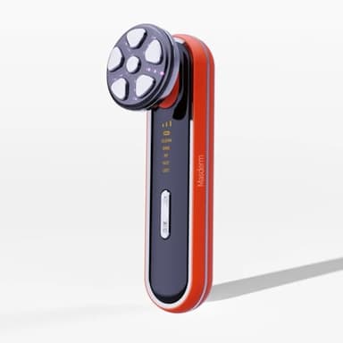 MASDERM - Masajeador Facial Eléctrico 4 en 1, Aparato de Radiofrecuencia con Luz LED, Tratamiento Facial Reafirmante y Antiedad Mujer, Efecto Lifting para Cara y Cuello, Piel Firme y Radiante