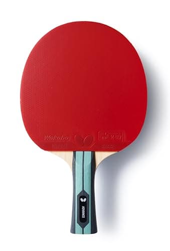 Raqueta de Tenis de Mesa Team Butterfly Advance – Ideal para Jugadores avanzados, Gomas WAKABA ITTF (1,7 mm), Madera de 5 Capas, empuñadura cóncava, para Bolas con Mucha rotación.