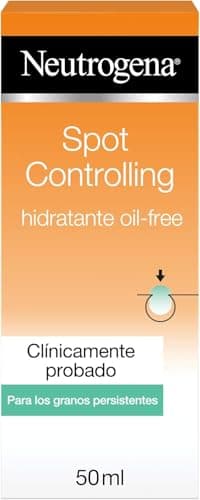 Neutrogena Spot Controlling Hidratante Oil-Free (1 x 50 ml), crema hidratante facial con ácido salicílico para piel propensa al acné, crema para la cara libre de aceites no comedogénica