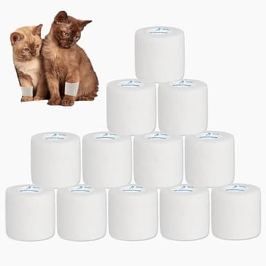 ANAMPION Venda Cohesiva 12Rollos 5cmX4.5M Venda Cinta Bendaje Adhesiva Vendaje Autoadhesivo Deportiva Tape Cohesivo Para Muñeca Dedos Lesiones Deportivas,Hinchazón