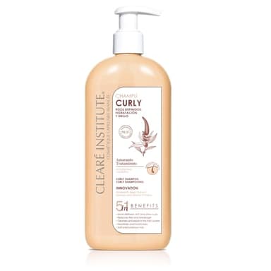 Clearé Institute - Champú Curly Sin Sulfatos ni Parabenos | Hidrata y Mejora la definición del rizo | Anti frizz y antiescrespamiento | 98,5% Ingredientes Naturales | 400 ml