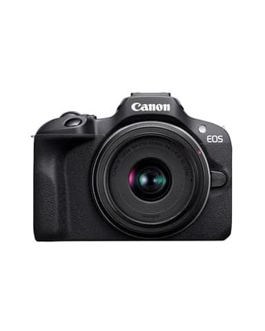 CANON EOS R100 Cámara Mirrorless + Objetivo RF-S 18-45 mm F4.5-6.3 IS STM + RF-S 55-210 mm F5-7.1 IS STM, Cámara Evil APS-C (24,1 MP) -4 EV, Vídeo 4K 25 fps, Dual Pixel CMOS AF, Negro