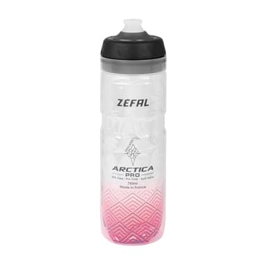 ZEFAL Arctica Pro 75 - Bidón Isothermico Bicicleta - Botella Termica Bicicleta Plata/Rojo, 750 ml
