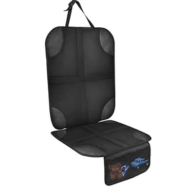 AiQInu Protector Asiento Coche, Impermeable Antideslizante Compatible Isofix de Niño con 2 Bolsillos de Almacenaje para SUV, Sedan, de Cuero y Tela