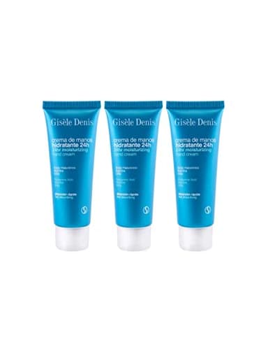 GISÈLE DENIS - Crema de Manos Hidratante 24 horas, 3x75 ml, con Ácido Hialurónico, Arginia y Urea, Absorción Rápida, Hidratación y Suavidad, Fórmula Innovadora, Textura Suave