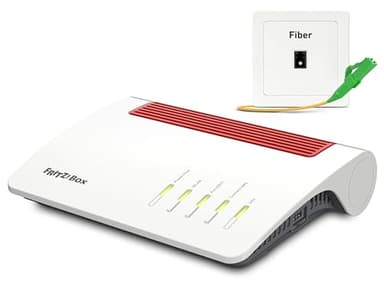 Fritz!Box 5590 Fiber Edición International, Router de Fibra óptica hasta 3,6 Gbps, Wi-Fi 6, Banda Dual, Mesh, 4X LAN Gigabit, Puerto WAN de 2,5 Gigabit