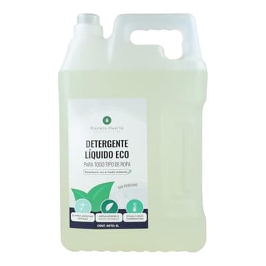 PLANETA HUERTO | Detergente Líquido Ecológico Sin Perfume para Ropa 5L – Detergente Potente Quitamanchas Natural para Ropa Blanca y de Color, Ideal para Pieles Sensibles y Lavado Diario