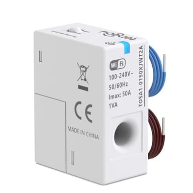 Tongou Monitoreo de energía WiFi Smart WiFi de 1 fase, convertidor de corriente con detección CT para hasta 50 A, medidor de energía a través de la aplicación Smart Life, medición de corriente sin