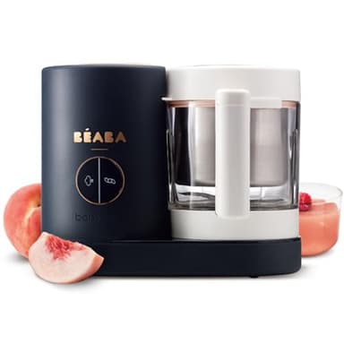 BÉABA Babycook Neo, Robot de cocina infantil, tritura, cocina y cuece al vapor, Rápido en 15 minutos, Recipiente de vidrio y cesta de acero inoxidable, Para Bebés y Niños, Azul oscuro
