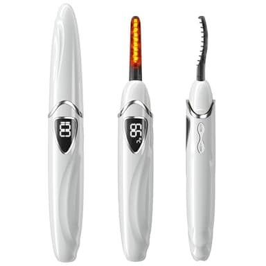 EYECURL Heated Eyelash Curler, S600 Heated Lash Curler, Accurate Temperature Control Electric Eyelash Curler Heated Curlers - Intelligent Power Off (Bright White/Silver, S600-148MM)