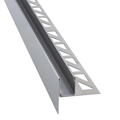 Dalsys Ducha de cuña inclinada 200cm, altura 19mm, izquierda, plata, perfil en U para soporte de cristal (cristal de 12mm) para ducha a ras de suelo, de acero inoxidable V2A resistente a la corrosión