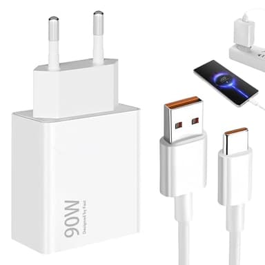 Menibeuty 90W Cargador Carga Rapida con Cable USB C 1 m, para 15 Ultra 14 13 Ultra Poco X7 Pro Poco F7 Pro, Turbo Carga Rápida Adaptador Cargador Tipo C Cable xiaoRadmi K80 xiaoRadmi Turbo 4