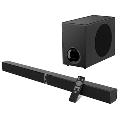 Geragerock Barra de Sonido con subwoofer para TV, 120W 2 en 1 Soundbar Home Theater, 1 Juego de Surround Sound System con Deep Bass&Volumen Boost&3 Ecualización Modos, Bluetooth 5.3/ARC/Opt/AUX