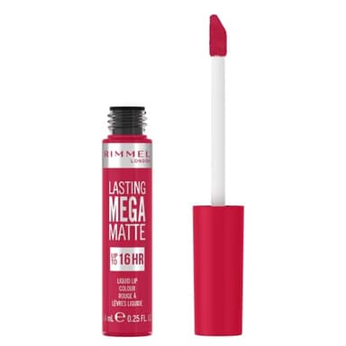 Rimmel London, Lasting Mega Matte, Labial fijo, 910, Fuchsia Flush, 7.4 ml
