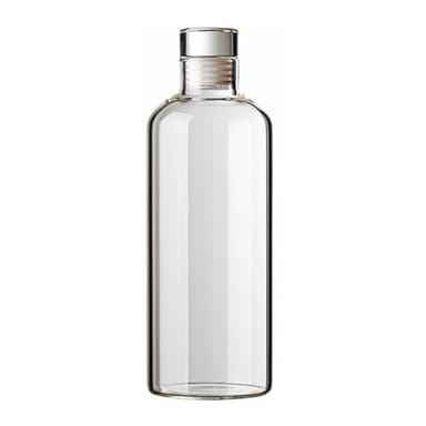 Vllcsla Botella Agua de Vidrio 1000 ml, 750 ml, 500 ml, Botella de Agua Cristal a Prueba de Fugas, Botellas de Vidrio Reutilizable con Tapa, para Vino, Bebidas, Líquidos, Transparente, 1000 ml