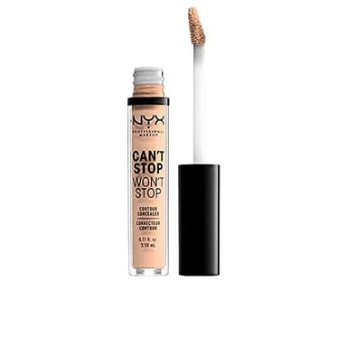NYX Professional Makeup Corrector No Comedogênico, Waterproof y de Larga Duración Can't Stop Won't Stop 24H Tono 6 Vanilla para Pieles Claras, Pack de 1