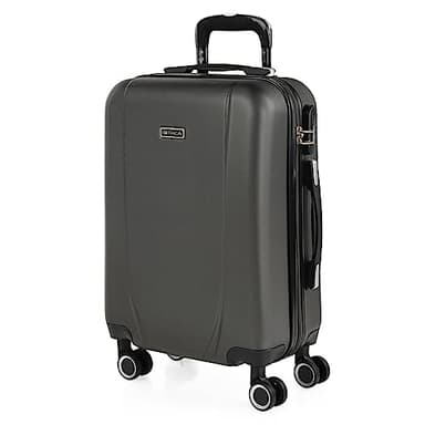 ITACA - Maleta de Cabina 55x40x20 - Maletas De Viaje Cabina Rígidas Trolley con 4 Ruedas Dobles para Avion Ligera Equipaje De Mano Candado de Combinación. Compatible Ryanair, Antracita