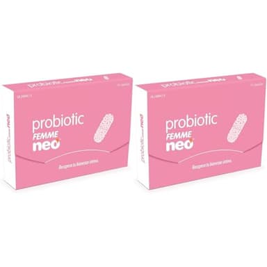 NEO - Probióticos - 15 Cápsulas - Caja 15 Días - para Mujer - Favorece la Mucosa y Flora Vaginal - Ayuda contra Vaginosis Bacteriana - Probiotic Femme (Paquete de 2)