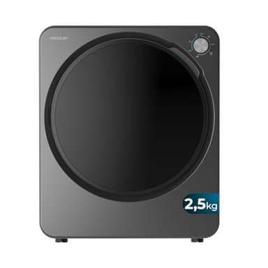 Cecotec Mini Secadora de Evacuación 2,5Kg Bolero DressCode Dry 3150V Dark. 950W, 6 Programas, Programa ECO, Control Knob Intuitivo, Secado Rápido y Eficiente, Ideal Espacios Pequeños, Acero