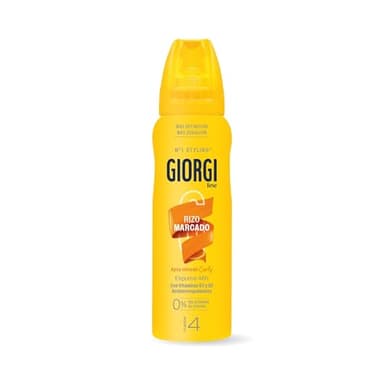 Giorgi Line - Espuma Rizo Marcado 48h, Anti Escrespamiento e Hidratación, 0% Siliconas y Alcohol, Fijación 4 - Formato Viaje, 100 ml