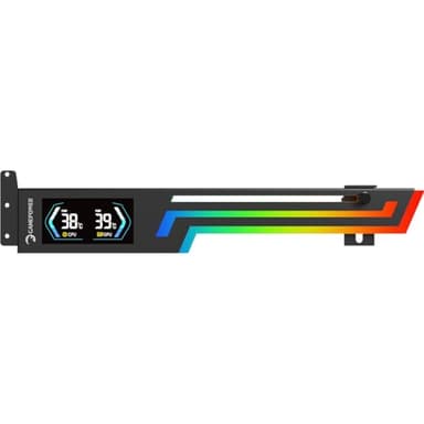 GAMEPOWER Heatsync ARGB - Soporte para tarjetas gráficas LCD, color negro, soporte para GPU con pantalla de temperatura de CPU/GPU en tiempo real, pantalla de 2,64 pulgadas, sincronización ARGB de 5 V