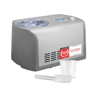 TZS Máquina para hacer helado con compresor | Ice Cream Maker auto-refrigerante con recipiente extraíble de acero inoxidable de 1,2L y apertura para ingredientes | Máquina de helados para casa