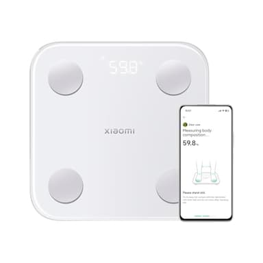 Xiaomi Body Composition Scale S400 - Báscula de baño con medición de doble frecuencia, 25 indicadores de salud, hasta 150 kg y 100 gr de precisión, app Xiaomi Home, blanco (Versión ES)