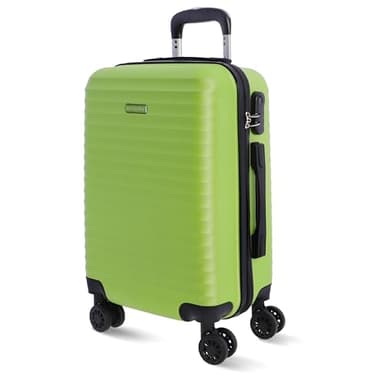 DON ALGODON - Maletas de Viaje Cabina - Maleta 55x40x20 - Maletas de Viaje - Maleta de Cabina Resistente Ryannair - Trolley Equipaje para Avion con 4 Ruedas de 360º y candado (Verde)