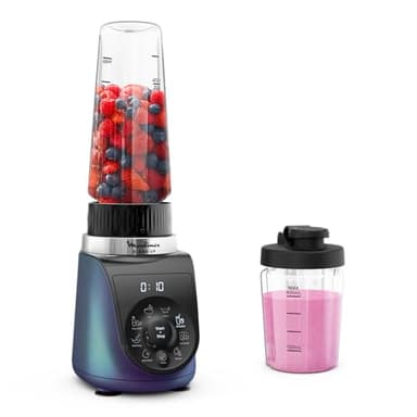 Moulinex Blend Up, Batidora personal potente, 1000 W, 8 programas automáticos, Pica hielo, LM19H4F0