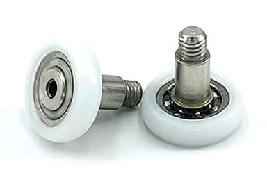 VR - Rodamientos para mampara de ducha Kit de 2 piezas con ruedas de bola de repuesto de acero para puertas de ducha de desplazamiento AJB-22-26