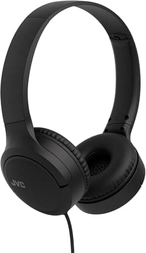 JVC Auriculares Supraaurales HA-S33UC-B Negro | Auriculares Diadema con Cable USB-C |Casos con Cable Ligeros, Plegables, Control Remoto y micrófono