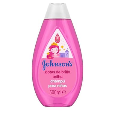 JOHNSON’S Kids Shampoo Brillo y Fuerza (1 x 500 ml), champú hidratante con aceite de argán y proteínas de seda, champú sin sulfatos que hidrata y potencia el brillo, con fórmula No Llores Más