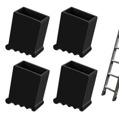 Tacos Escalera 50 * 22, Tacos Escalera Aluminio 4 Piezas, Pies de Goma para Escaleras, Tapas de Repuesto para Escaleras Negro, Universales Patas de Escalera Antideslizante, Protectora Pies Escalera