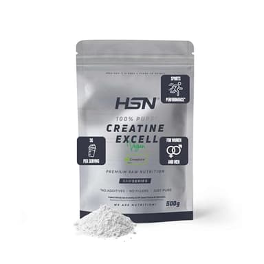 HSN Creatina 100% CREAPURE en Polvo Sin Sabor 500g | 100% Monohidrato de Creatina Micronizada | No Incluye Dosificador | Sin Añadidos y Libre de Contaminantes | No-GMO, Vegano, Sin Gluten