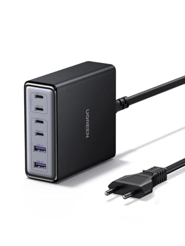 UGREEN Zapix Cargador USB C 100W, Estación de Carga GAN con 6 Puertos, Cargador de Sobremesa, Compatible con iPhone 17 Pro MAX Air Serie 16-8, Galaxy S25, S24, A15, Pixel 9, iPads, MacBook Air