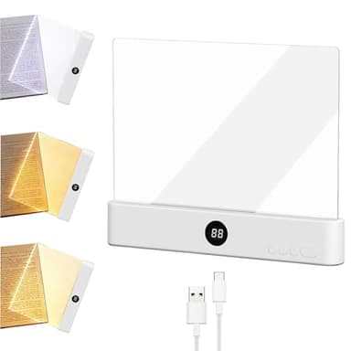 Luz Plana para Libros, Luz Para Libros De Página, Luz LED para Libros, Lámpara LED Para Página de Libro, Luz de Pantalla Plana para Leer en la Cama, Luz de lectura, para lectores, hogar, oficina