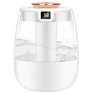 Adiwo Humidificadore, 1.8L Humidificador de Silencioso para Bebes, Doble Cámara con Pantalla de Humedad Inteligente, Tres Modos, con Luz Nocturna y Lámpara Esterilizadora UV, Alimentado por USB