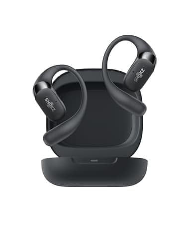 SHOKZ Auriculares Open-Ear OpenFit 2, True Wireless Bluetooth, micrófono, Auriculares de Gancho, 48 Horas de reproducción, Carga rápida, Resistencia al Agua IP55, Bolsa de Transporte, Negro
