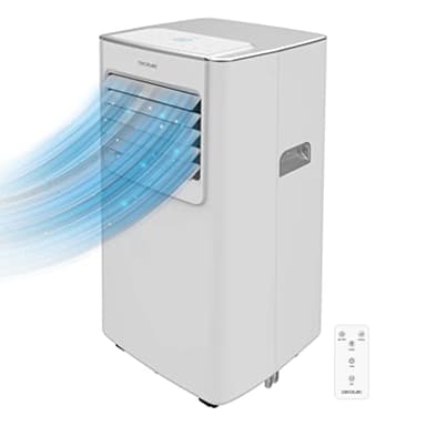 Cecotec Aire Acondicionado Portátil con Mando a Distancia ForceClima 7100 Soundless. 7000 BTU, Tecnología Soundless, Pantalla LED, 4 Modos, 2 Velocidades, Cobertura 15-20m2