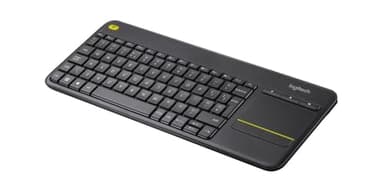 Logitech K400 Teclado Táctil Inalámbrico Plus para TV con un Control Multimedia y Panel Táctil, Disposición QWERTY Inglés Reino Unido - Negro