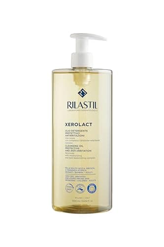 Rilastil - Xerolact Aceite Limpiador Protector para Piel Muy Seca o Atópica, Gel de Ducha Hidratante Antipicor con Aceite de Arroz y Almendras, Apto para Bebés, Niños y Adultos - 1000 ml