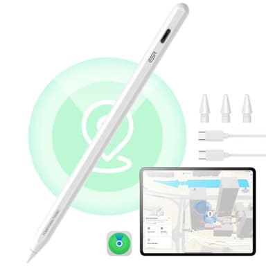ESR Find My Lápiz para Apple iPad 2018-2025, Geo Digital Pencil con Accesos Directos Fáciles para iPad A16/10/9/8 y Air 13/11 y Pro 12.9/13/11 y Mini 7/6/5, Blanco (sin Carga inalámbrica)