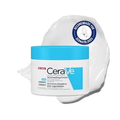 CeraVe SA Crema Alisadora Anti-rugosidades, Para Pieles Secas, Ásperas y Con Imperfecciones, Para Rostro y Cuerpo, Exfolia e Hidrata, Con Ceramidas, Ácido Salicílico y Ácido Hialurónico, 340ml