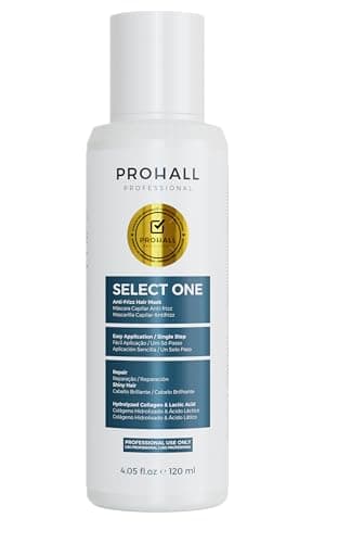 Select One Keratina Para Alisar el Cabello-Tratamiento Alisado Brasileño Sin Formol en Casa-120ML/4.05Oz-Hasta 6 Meses de Duración-Transforma tu Cabello en Mechones Lisos y Suaves-Prohall Professional