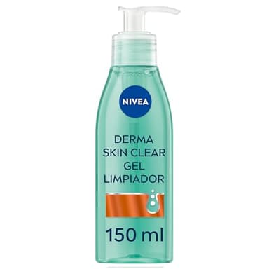 NIVEA Derma Skin Clear - Gel Limpiador Facial - Con Ácido Salicílico, Niacinamida y Sal Marina - Limpieza Profunda - Reduce los Poros - Elimina Puntos Negros - Piel Propensa a Imperfecciones - 150 ml