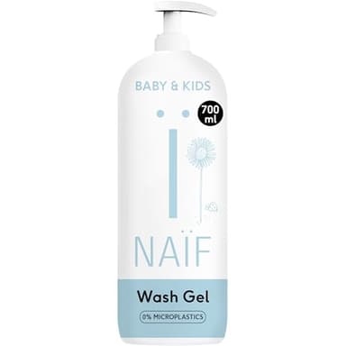 Naïf Gel de Ducha Nutritivo para Bebés y Niños – Gel de ducha para piel sensible, con ingredientes naturales, vegano, cuidado diario del bebé – 700ml