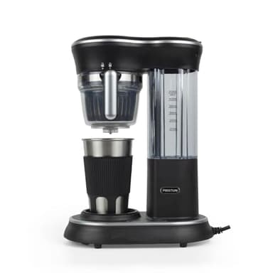 PRIXTON Cafetera Capri con molinillo, Sistema por goteo, Vaso de acero inoxidable con tapa, 600 W