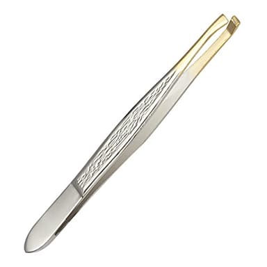 iZhuoKe Pinza de Acero Inoxidable,Tweezer Pinzas de Depilar Profesionales Cejas,Pinza Inclinada Punta para Pelos Faciales, Pelos Encarnados