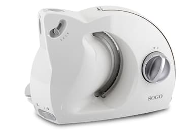 Sogo Cortadora de Fiambre Plegable con Cuchilla Dentada Circular 170mm Acero Inoxidable - Cortafimabre Eléctrico con 3 Niveles de Potencia - Máquina de Cortar Embutido con Botón de Seguridad